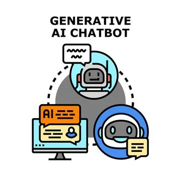 Generative ai chatbot concept vector illustration Stock Illustration