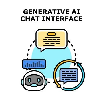 Generative ai chatbot interface providing digital conversation 스톡 일러스트