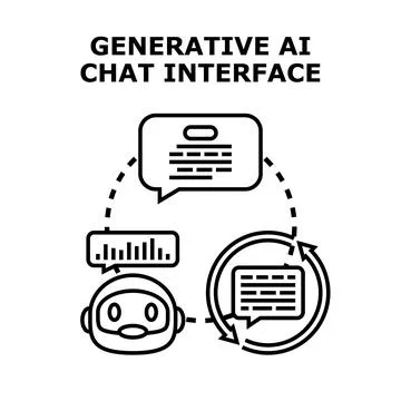 Generative ai chatbot interface providing digital conversation Stock Illustration