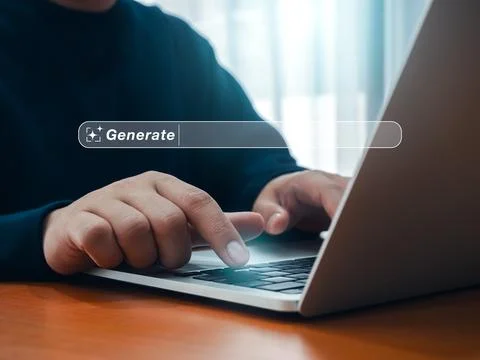 Generative AI concept. Artificial intelligence technology for digital conte.. Foto stock