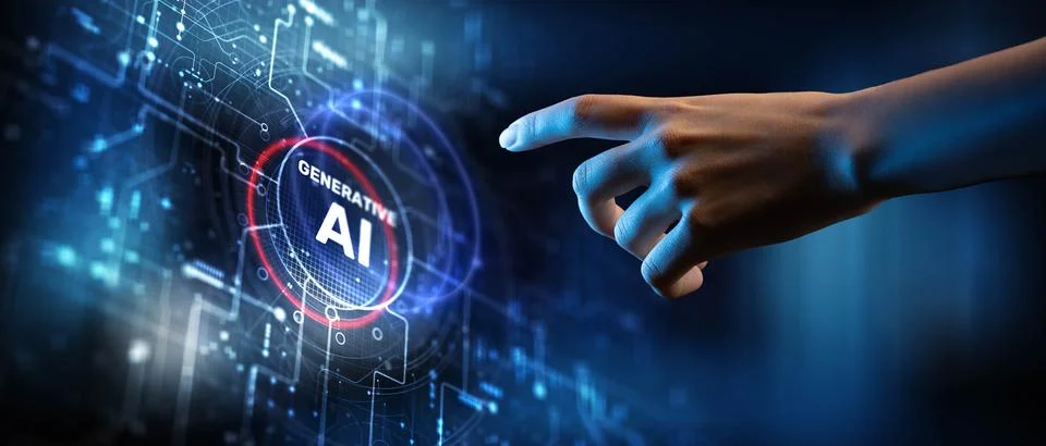 Generative AI Concept: Transforming Content Creation Through Advanced Machine Stock Photos