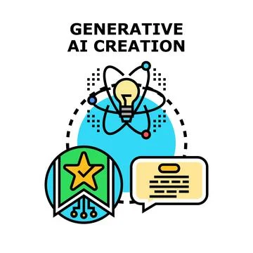 Generative ai creation process generating new ideas Stock Illustration