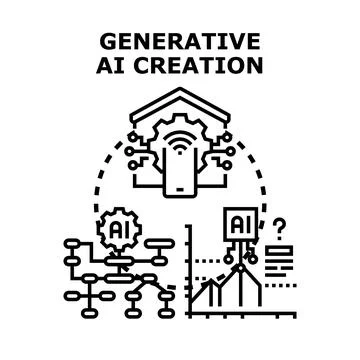 Generative ai developing innovative digital content solutions Ilustración de archivo