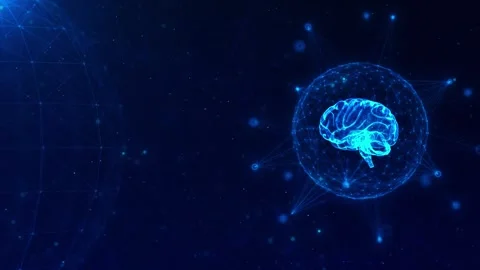 Generative AI Digital Brain Machine Learning Network Video stock 341357730
