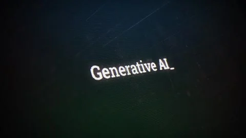 Generative AI on digital screen message on computer screens Stock Footage 317001275