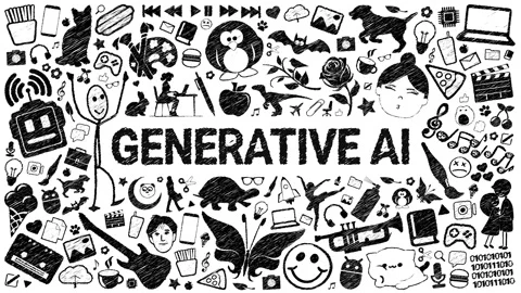 Generative AI, Doodle Art Collage Animation Stock Footage 278209750