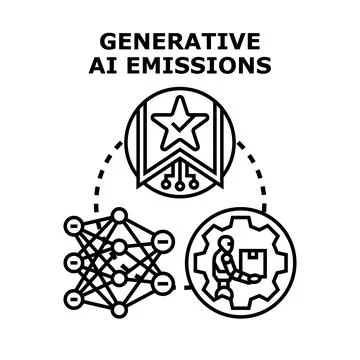 Generative ai emissions impact environmental quality and delivery Illustrazione stock