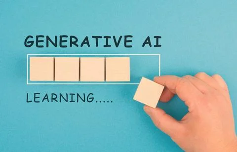 Generative AI learning, loading bar, artificial intelligence in progress, ... Stock Photos