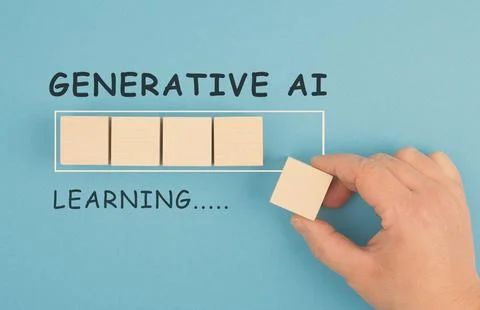 Generative AI learning, loading bar, artificial intelligence in progress, Stock Photos