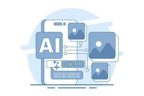 Generative AI model training concept using big data in machine learning Illustrazione stock