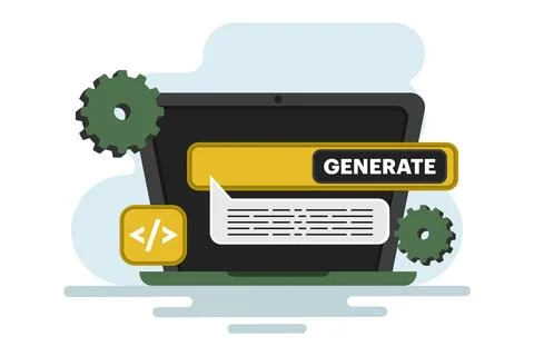 Generative AI model training concept using big data in machine learning Illustrazione stock