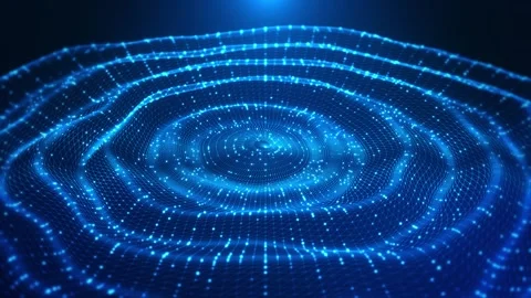 Generative AI Neural Data Landscape with Futuristic Mesh Waves Stock Footage 342625087