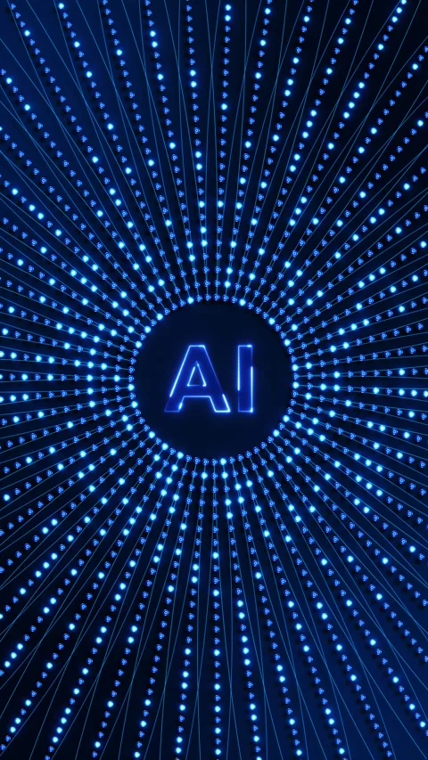 Generative AI Neural Network with Glowing Blue Data Lines 스톡 동영상 342623589