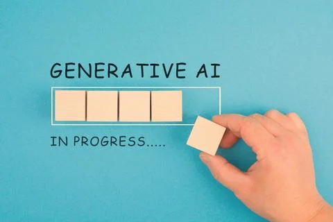 Generative AI in progress, loading bar, artificial intelligence in progress Stock Photos
