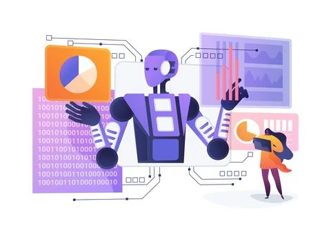 Generative AI for Synthetic Data Creation abstract concept vector illustration. Stock Illustration