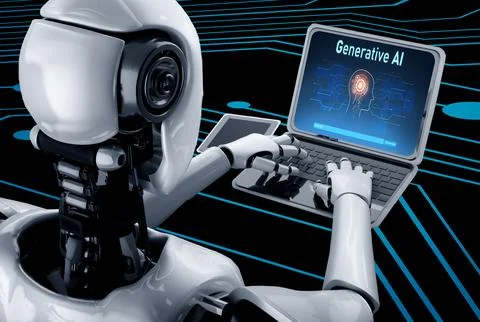 Generative AI virtual assistant tools for prompt engineer and end user snugly Stock Illustration