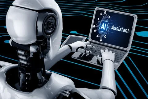 Generative AI virtual assistant tools for prompt engineer and end user snugly Illustrazione stock