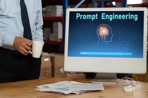 Generative AI virtual assistant tools for prompt engineer and end user snugly Foto stock