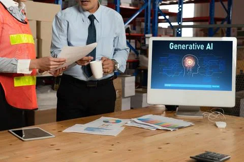 Generative AI virtual assistant tools for prompt engineer and end user snugly Stock Photos