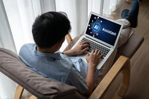 Generative AI virtual assistant tools for prompt engineer and end user snugly Stock Photos