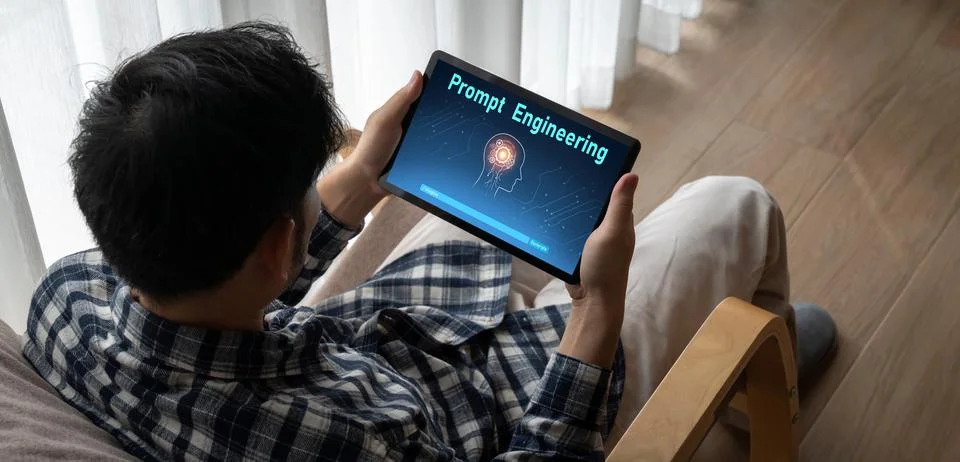 Generative AI virtual assistant tools for prompt engineer and end user snugly Stock Photos
