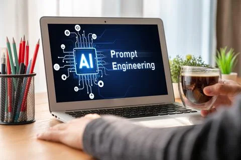 Generative AI virtual assistant tools for prompt engineer and end user snugly Foto stock