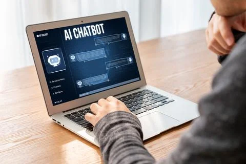 Generative AI virtual assistant tools for prompt engineer and end user snugly Stock Photos