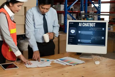 Generative AI virtual assistant tools for prompt engineer and end user snugly Stock Photos