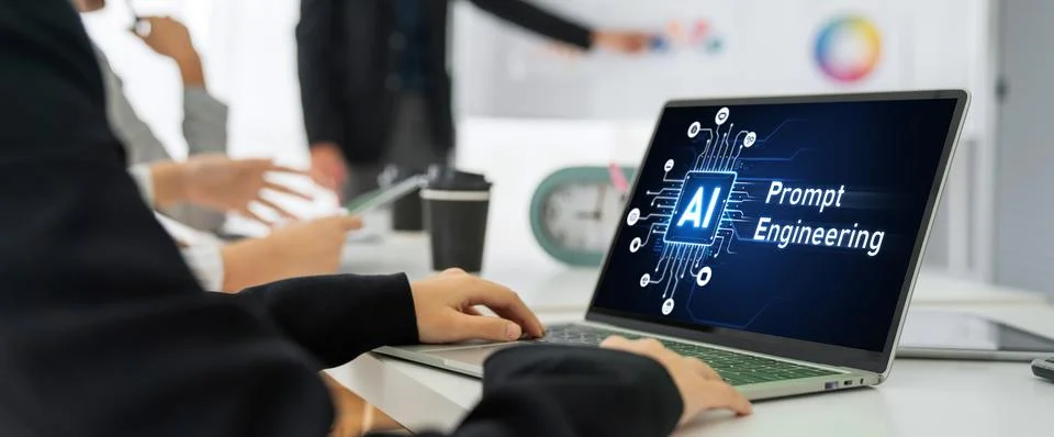 Generative AI virtual assistant tools for prompt engineer and end user snugly 库存照片
