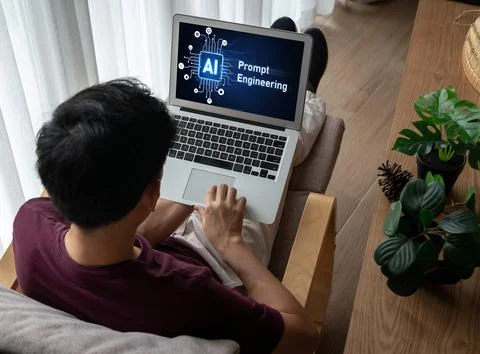Generative AI virtual assistant tools for prompt engineer and end user snugly Foto stock
