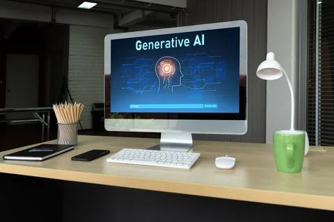 Generative AI virtual assistant tools for prompt engineer and end user snugly Stock Photos