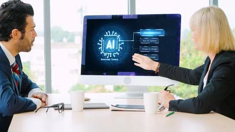 Generative AI virtual assistant tools for prompt engineer and end user snugly Stock Photos