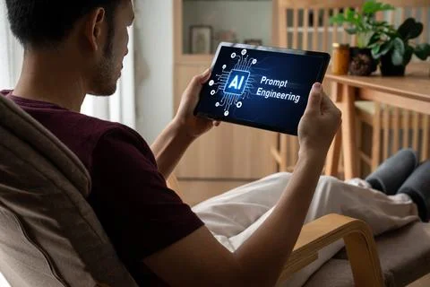 Generative AI virtual assistant tools for prompt engineer and end user snugly Foto stock