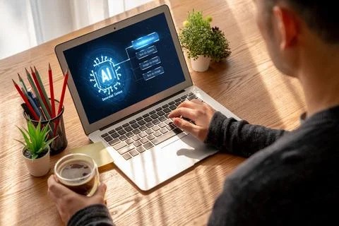 Generative AI virtual assistant tools for prompt engineer and end user snugly Stock Photos