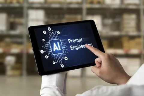 Generative AI virtual assistant tools for prompt engineer and end user snugly Stock Photos