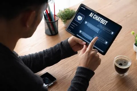 Generative AI virtual assistant tools for prompt engineer and end user snugly Stock Photos
