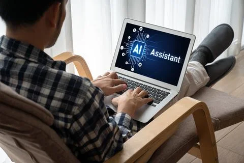 Generative AI virtual assistant tools for prompt engineer and end user snugly Foto stock