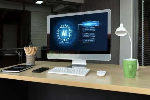 Generative AI virtual assistant tools for prompt engineer and end user snugly 库存照片