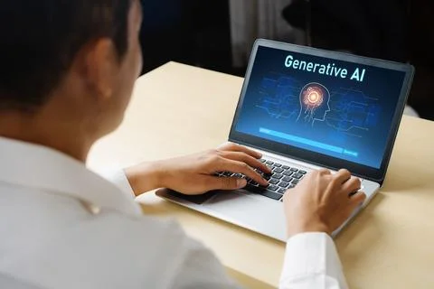 Generative AI virtual assistant tools for prompt engineer and end user snugly 库存照片