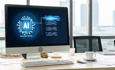 Generative AI virtual assistant tools for prompt engineer and end user snugly 库存照片