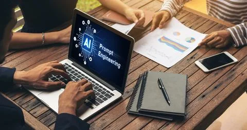 Generative AI virtual assistant tools for prompt engineer and end user snugly Foto stock