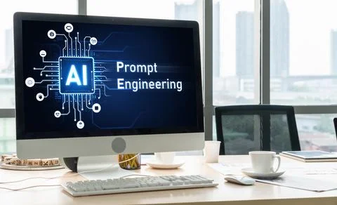 Generative AI virtual assistant tools for prompt engineer and end user snugly Stock Photos