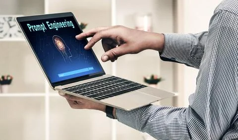 Generative AI virtual assistant tools for prompt engineer and end user snugly Stock Photos