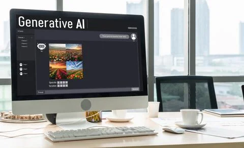 Generative AI virtual assistant tools for prompt engineer and end user snugly Stock Photos