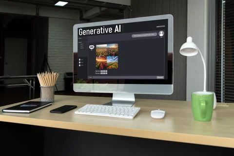 Generative AI virtual assistant tools for prompt engineer and end user snugly Stock Photos