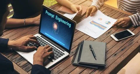 Generative AI virtual assistant tools for prompt engineer and end user snugly Stock Photos