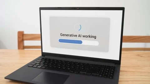 Generative AI working on create a new image. Concept of artificial intelligence Stock Footage 310318185