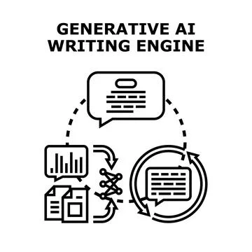 Generative ai writing engine technology creating content イラスト素材