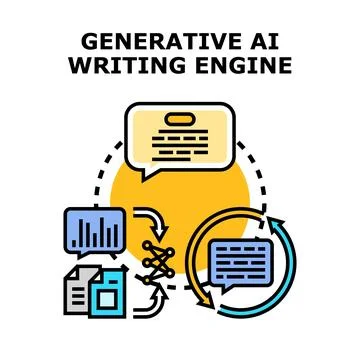 Generative ai writing engine technology creating content イラスト素材