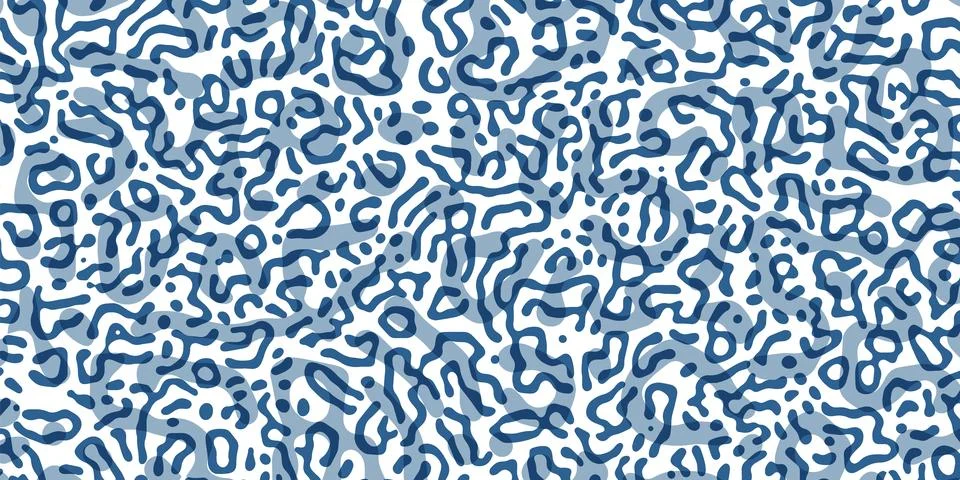 Generative algorithm psychedelic blue background. Reaction-diffusion or turin Stock Illustration